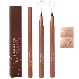 2-Pack Freckle Pen Set – Natural Fake Freckles Makeup Pen, Waterproof & Long-Lasting, Quick-Dry, Sweatproof Dot , Easy to Apply for Lifelike Look（Grey & Reddish Brown）