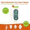 Teens reusable panty liner, 7-pack, SMALL; organic cotton; black witch;