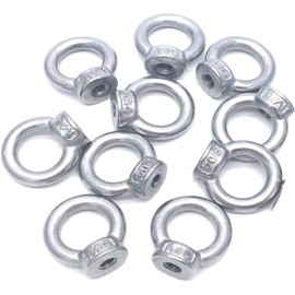 POFET 10Pcs M6-316 Stainless Steel DIN582 Lifting Eye Nuts Screw Bolts Marine Cable Rope Ring, Marine Lifting Eye Nut for Cable