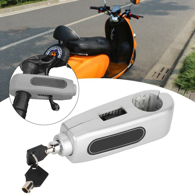 Universal Motorcycle Handlebar Brake Lever Lock Throttle Grip Anti Theft