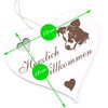 Herzlich Willkommen Sign - Jack Russel Terrier Head - Decorative