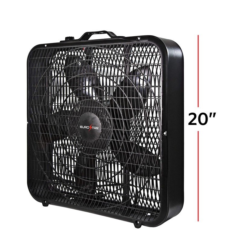 EUROSTAR 20" Box Fan, Black
