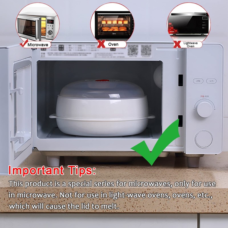 Microwave Vegetable Steamer, Microwave Steamer for Vegetables, Microwave Heating Bowl,