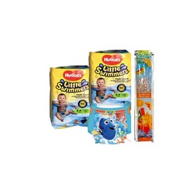 2 Pack Disposable Swimming Nappies, 2 Pack Swim Water Nappies Size 3-4, 7kg-15kg, (2 Packs x 12) 3-4 - 24 Total Baby Toddler Children Waterproof Leak Proof Nappy + 1 x Mocktail Lolly