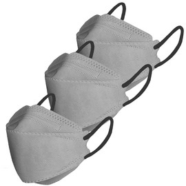 Kumamoto Kobo, Stop, Willow Leaf Shape, 3 Tiers, Diamond Shape, Mask, High Performance, Non-woven Mask, Gray, Black, White, 3 Colors, Non-woven Fabric, 4-Layer Filter, Prevents Fogging Glasses, Lipstick