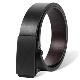 Chyaya Men'S Belt，Mens Leather Belt,Adjustable Leather Ratchet Belt 3.5cm Trim To Fit,Men’S Automatic Buckle Belt For Suit Jeans Casual,Formal,Work Wear (110cm,Fit waist size 32-34')