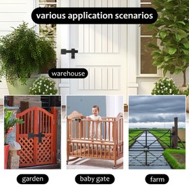 Door Bolt Flip Latch with Fixed Screw, Deadbolt Lock for Farms, Gardens, Warehouses, Garages, Durable, Not Easy to Rust, 360° Rotation, Black