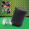 PU Leather Dice Cup with 6 Dice Felt Lining Silent