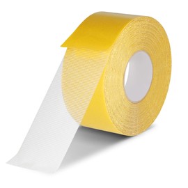 Double Sided Fabric Tape Heavy Duty, 2In x 66FT Strong Sticky Clear Tape for Clothes, Double Stick Carpet Tape, Strong Wall Adhesive with Fiberglass Mesh, High Stickness Heavy Duty 2 Sided Tape