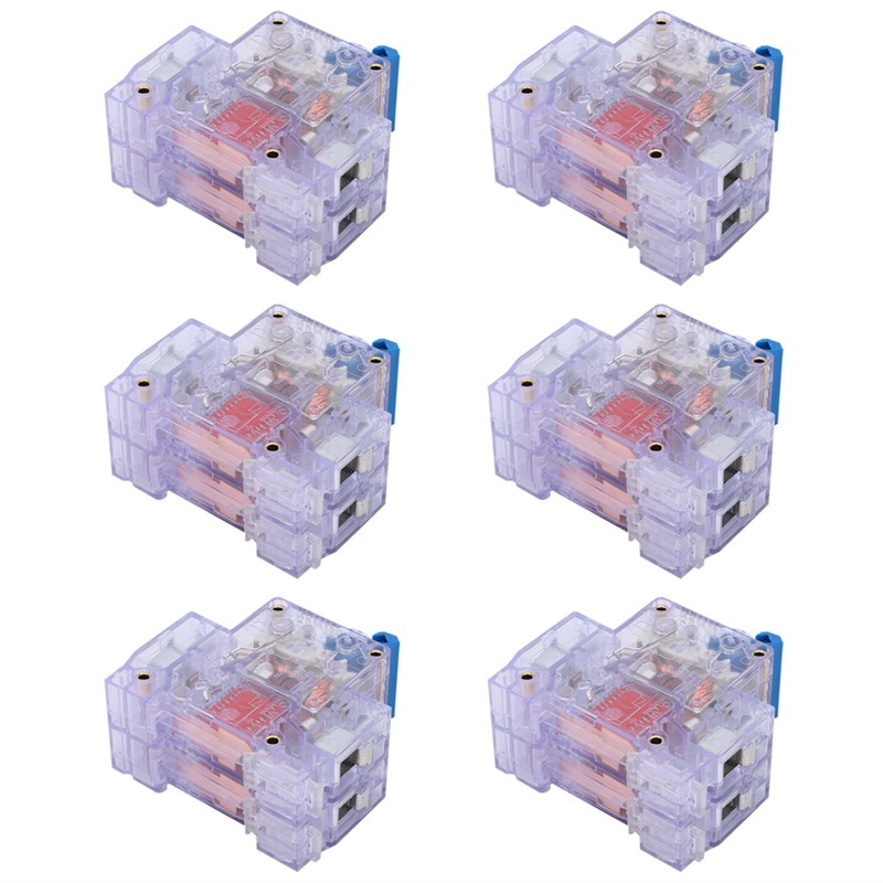 6pcs DZ47‑63 2P 6‑63A Transparent MCB Mini Circuit Breaker Air