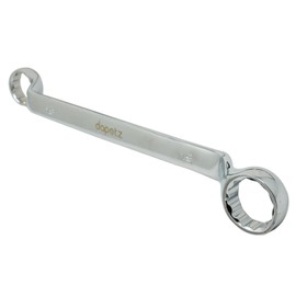 Dapetz® 18mm - 19mm Deep Offset Bi-Hex Swan Neck Ring Spanner Chrome Vanadium Steel Wrench Thin Profile Narrow Spaces
