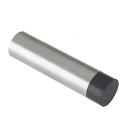 Stainless Steel Concealed Fix Cylinder Pattern Wall/Skirting Mounted Door Stop without Rose - 74mm Projection (Satin Stainless Steel)