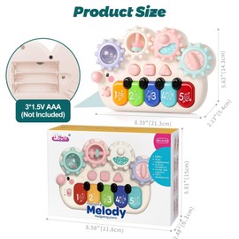 Toys for 12 3 4 Year Old Girls, Baby Toys for 6 Months Plus, Baby Music Piano Toy, Sensory Sound Early Learning Musical Toy for 6-12 Months Girl Boy Toddler Birthday Gifts (White)