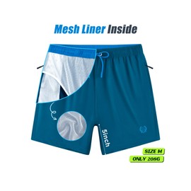 APTRO Mens Swim Trunks 5 inch Board Shorts Quick Dry Bathing Suits Mesh Lining Beach Swim Shorts with Zipper Pockets Peacock Blue 3XL