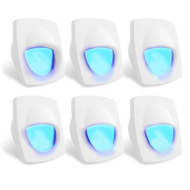 Dream lighting 12 Volt Marine Boat Interior Courtesy Lights LED Stair Step Deck Light for RV Boats Trailer White Shell, 0.1watt, 2.2inch, Recessed Mount Fixture, Blue Lighting, Pack of 6