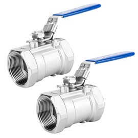 2 Pack 304 Stainless Steel Ball Valves, 1.5" NPT Female with Locking Handle Heavy Duty 1000 WOG Shut Off Valve for Home and Industrial (1.5 Inch)