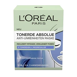 L'OrÃ©al Paris Tonerde Absolue Anti-Unreinheiten Maske, 2er Pack(2 x 15 ml)