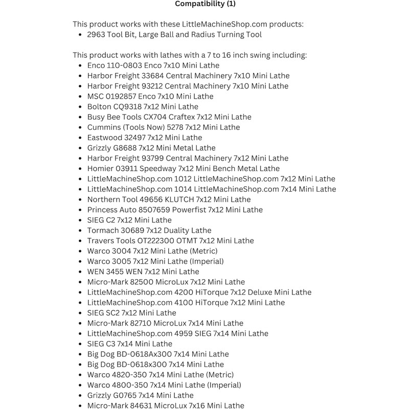 Radius Ball Turning Tool For 3/8" Shank With HSS Tool