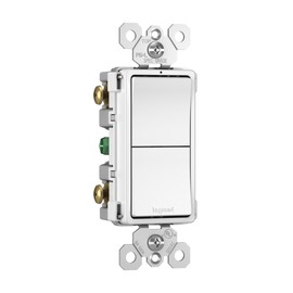 Legrand radiant 15 Amp Combination Switches, Rocker Wall Light Switch, White, 2 Single-Pole Switches, RCD11WCC6