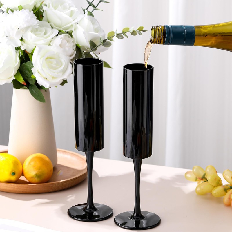 Domensi 30 Pcs Champagne Flutes Bulk Acrylic Goblet 6 oz