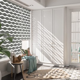 LazBlinds No Drill Cordless Zebra Blinds for Indoor Windows, Dual Layer Light Control Roller Shades for Day and Night, Light Filtering Sheer Shades for Home, 20" W x 48" H, Grey
