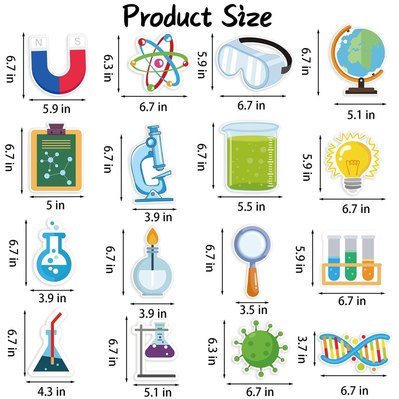 48Pcs Science Cutouts Science Bulletin Board Decorations, Science Lab Accents