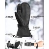 OutdoorMaster 3-Finger Ski Gloves for Women & Men, Waterproof &