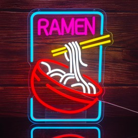 Ramen Neon Sign, Anime Japanese Led Lights for Wall Decor Noodle Neon Signs for Restaurant Ramen Shop Store Kitchen Home Bar Cafe Dinning Room USB Powered(15.8"*11.4")