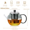 28OZ Glass Teapot with Infuser Stovetop Safe, 800ml Borosilicate Glass