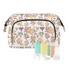 Kjovgcb Women Wave Quilt Cosmetic Bag, Zipper Toiletry Storage 10.2x5.9x6.7