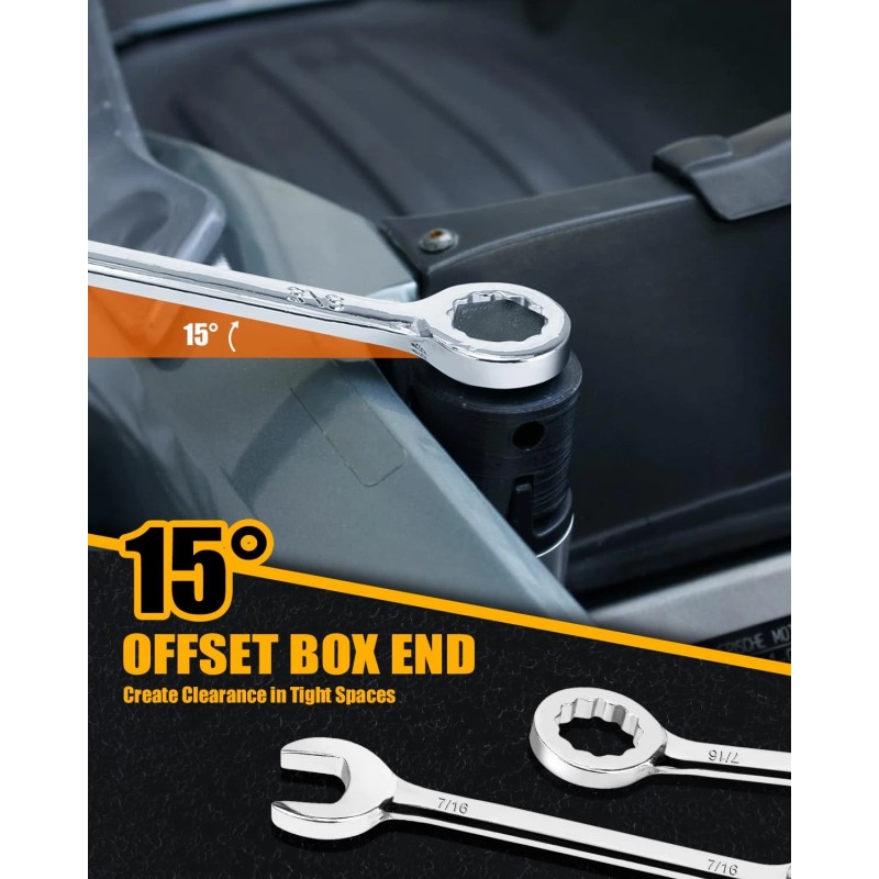 THYENTUL 20Pcs Small Wrench Set Mini Metric & SAE Ignition