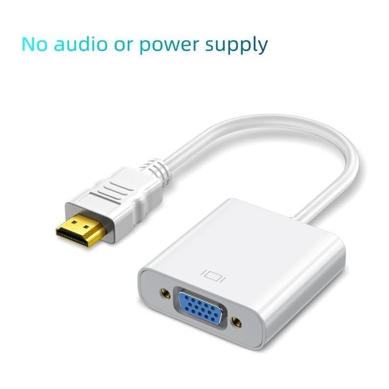 HDMI to VGA, Gold-Plated HDMI to VGA Adapter (Male to