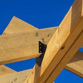 24 Pcs Black Hurricane Tie Clip,Q235B Steel Joist Hangers, Hurricane Straps for Rafter Fit 2X Truss to Rafter Connector, Roofing Trusses Wood Timber Connectors