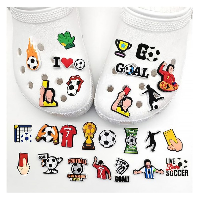 43Pcs Sports Ball Shoe Charms Soccer Basketball Football Baseball Shoe