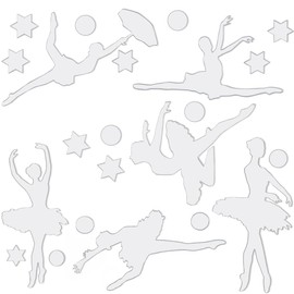CREATCABIN 3Pcs Ballet Dancer Mirror Wall Stickers 3D Acrylic Mirror Wall Decals DIY Mirror Sport Wall Art Decor Mural Self Adhesive Decorative Mirror for Home Living Room Bathroom Silver 8 x 6Inch