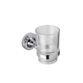 Croydex QM461841 Glue-Fix Worcester Tumbler and Holder, Easy Fit No Drilling No Tools,Silver