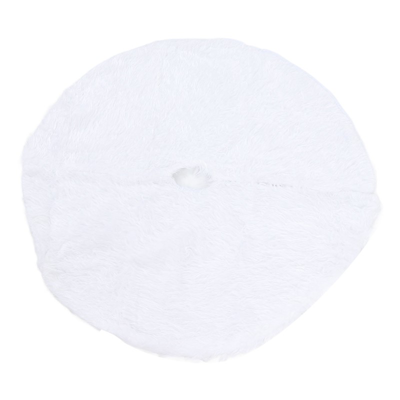 35.4in Christmas Tree Skirt White Fine Workmanship Soft Thick Fluffy