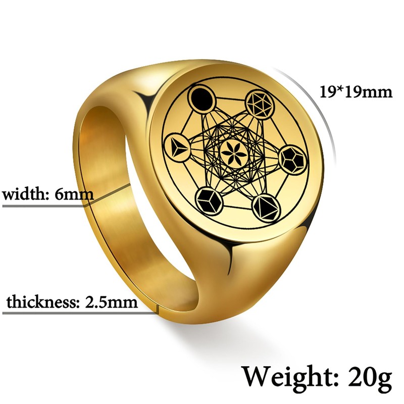 UNIFT Metatron’s Cube Ring for Men Women Stainless Steel Angel