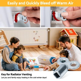 Radiator Bleed Key, Pack of 10 Heating Bleeding Keys, Square Key, 5 mm Universal Key for Ventilation, Zinc Alloy Radiator Key, Heating Key for All Heaters
