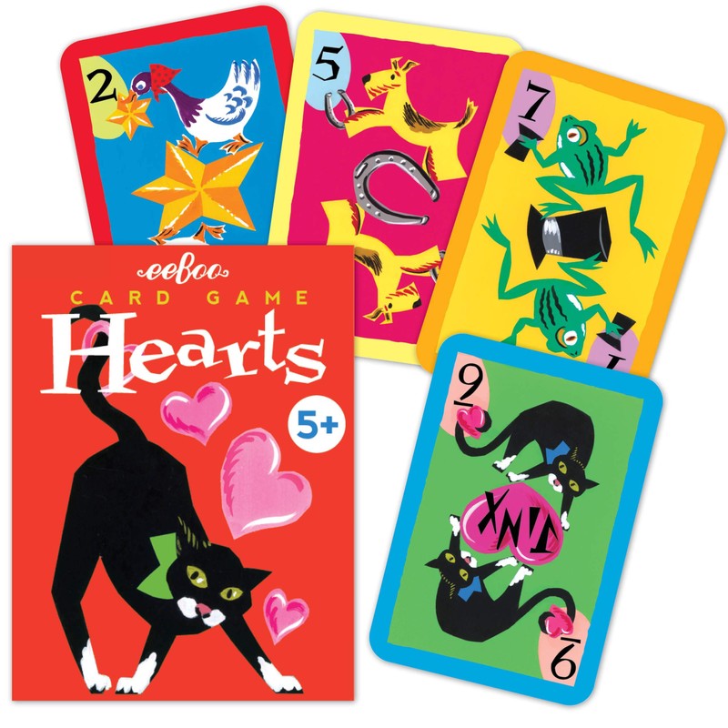 eeBoo Hearts Playing Card Game
