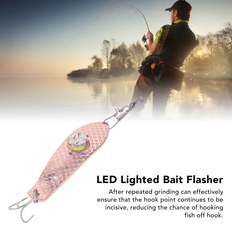 5PCS LED Fishing Lure Light Rustproof Stainless Steel LED Lighted