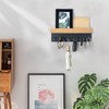 Wooden Key Rack with Shelf, Key Holder with 6 Hooks,