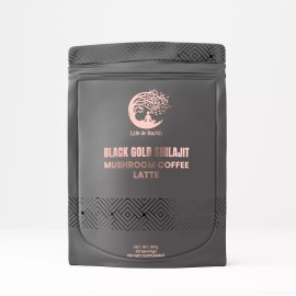 Life & Earth Black Gold Mushroom Coffee Latte With Shilajit Organic New 30 SERVINGS