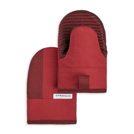 KitchenAid Beacon Two-Tone Mini Oven Mitt 2-Pack Set, Passion Red/Bordeaux, 5.5"x8"
