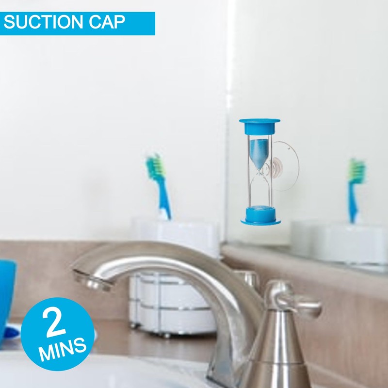3PC Tooth Brushing 2 Min Sand Timer with Suction Cap,