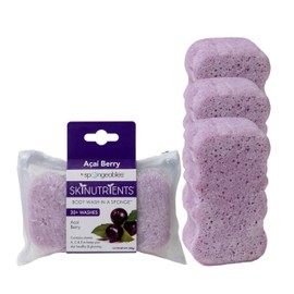 Spongeables Body Wash in a 20+ Wash Sponge, Acai Berry, 3 Count