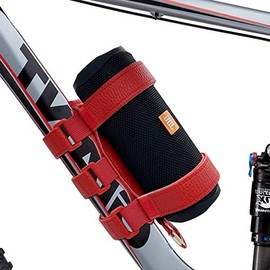 Portable Speaker Mount for Golf Cart Railing Bike or Boat -Waterproof Outdoor Adjustable Strap for Most Bluetooth Wireless Speakers Attachment Accessory Holder Bar Rail,Red