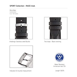 MORELLATO Synthetic Leather Watch Strap, Waterproof for Daily Use, Lace, Black and White, Replacement Tools Included, Leather