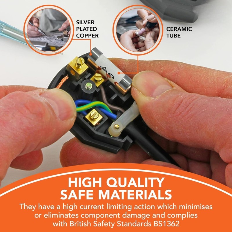 13amp Fuse 10Pcs - 240 V Household Mains Plug Ceramic