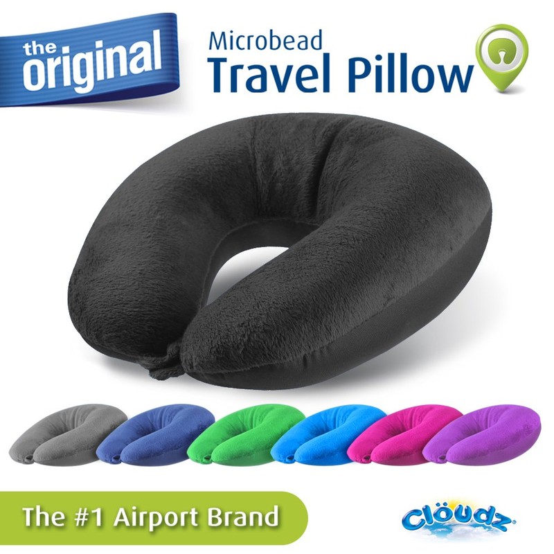 Cloudz Dual Comfort Microbead Airplane Travel Neck Pillow. Super Soft